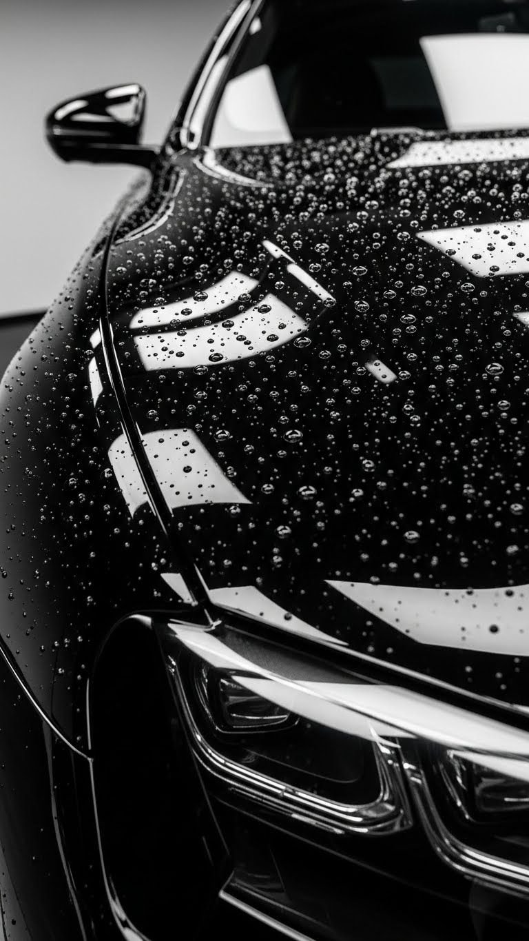 Hydrophobic water beading on coated paint - ceramic coating Melbourne